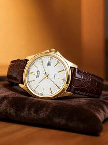 Casio Đồng hồ nữ DRESS Series thời trang tối giản, phong cách công sở thường ngày, hiển thị ngày bằng chữ số La Mã, chống nước, máy quartz, dây da thật, kiểu dáng Nhật Bản/Hàn Quốc, mặt số trắng MTP-1183Q-7A - trắng - Xem 5