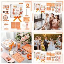 88 Pcs Bridesmaid Proposal Gifts Bridesmaid Box Set Maid Of Include Box Candle Invited Cards Scrunchies Hair Elastics Ties Knotted Bracelets Pens Blue - 橘色 + 漂亮 - 查看 1