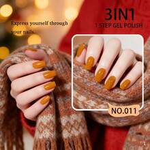 15毫升南瓜橙色一步式凝胶指甲油，三合一，无需底油和封层，充满活力的秋季色彩，适合万圣节、感恩节美甲，可卸除，UV/LED凝胶瓶身颜色与指甲油颜色一致 - 橘色 - 查看 10