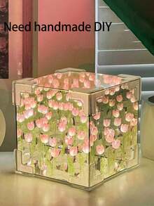 1套20朵郁金香花，手工DIY创意迷你夜灯，3D立体花卉氛围灯，优雅桌面装饰，贴心礼物，客厅家居装饰，婚礼装饰，情人节礼物 - 彩色 - 查看 15