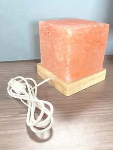 1个USB充电式喜马拉雅盐灯 - 天然水晶盐灯，温暖琥珀色光芒，家居装饰 - 彩色 - 查看 6