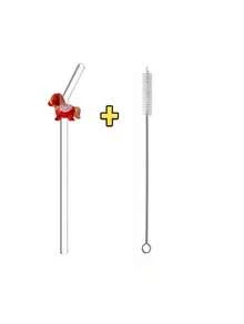 1/3PCS Valentine's Day Cute Pony Glass Straws – Reusable Straight Straw Set For Milk Tea, Juice & Cocktails | Sweet Party & 520 Gift, Adorable Home & Dining Accessory | Creative Memorable Gift For Couples - Clear - View 12