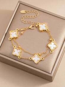 1条时尚经典简约四叶草设计手链（串珠链为手工制作，数量和长度不一） - 四葉草手鍊 - 查看 4