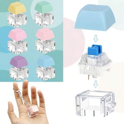 1pcs Decompression Keychain, A Great Gift To Relieve Finger Pressure And Kill Time, Suitable For Men And Women, Available In Pink, Yellow, Blue, And Green, Cute And Charming, With Macaron Colors.