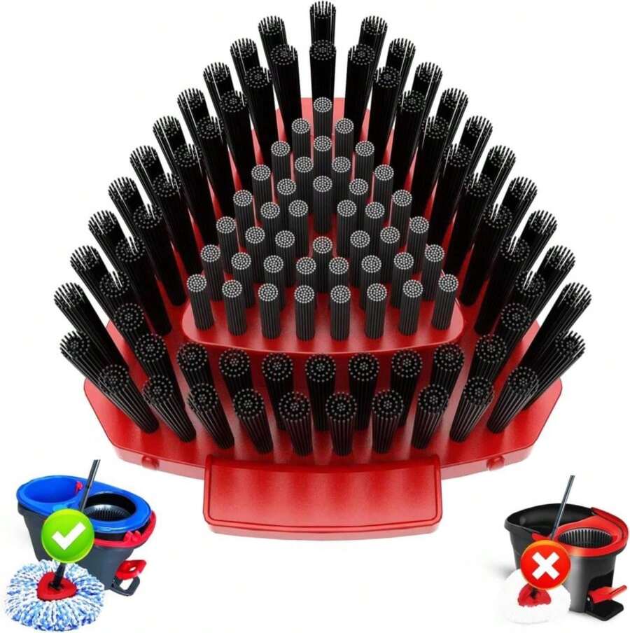 Fatmass Upgraded Spin Mop Replace Scrub Mop Brush Compatible With O Cedar 2 Tank RinseClean, Great For Kitchen, Deck, Bathroom And Shower Floor Scrubber (1 Pack) - 軍綠色 - 查看 1