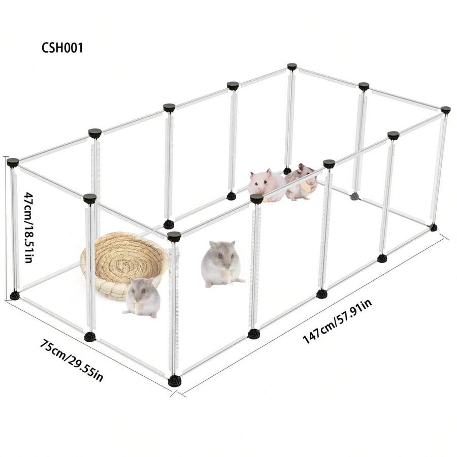 Adjustable Pet Fence, Indoor Cat Dog Hamster Cage, Small/Medium Dog Kennel, Freestanding Isolation Gate, Small Animal Barrier - Multicolor - View 1