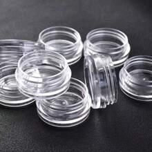 25个迷你透明乳霜罐，3克/5克，空塑料化妆品容器，透明样品瓶，眼影/唇膏罐，旅行装化妆品样品罐，空迷你瓶，适合感恩节、万圣节和圣诞节 - 無色 - 查看 4