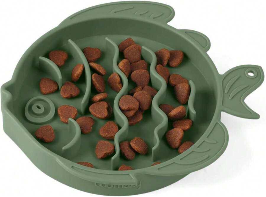 Coomazy Silicone Slow Feeder Dog Cat Bowls, Interactive Puzzle Toy For Pets Dry_Wet Food Training, Keeps Dogs Cats Busy, Prevents Puppy Kitty Overeating (Cyan, 08 Cup) - ColorA - 查看 1