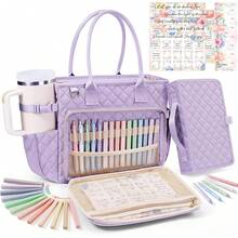 Large Bible Bag With Bible Cover Case For Women, Quilted Church Tote Bag Book Carrying Case W/Shoulder Strap,Bible Study Supplies Journaling Kit Accessories Valentines Day Christian Gift For Women Her - 黑色的 - 查看 15