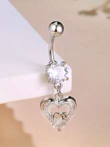 14G Stainless Steel Heart & Teardrop Navel Piercing Jewelry, Women Body Piercing Accessories