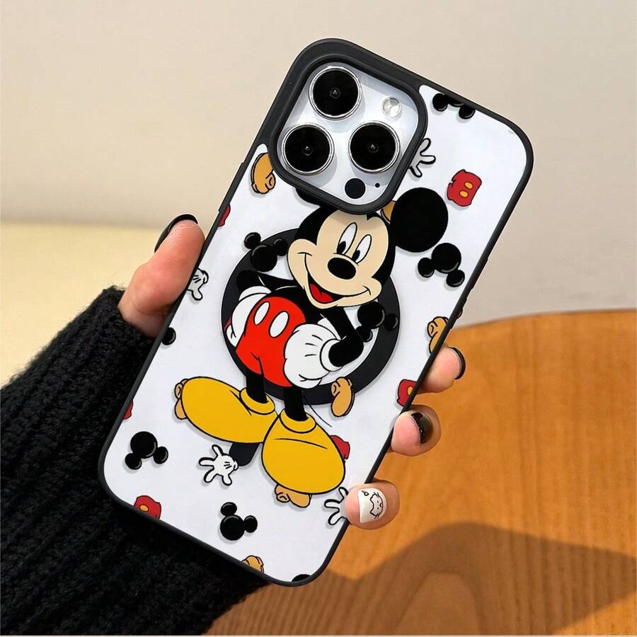 Disney.‌ Mickey Mouse Patterned Phone Case Featuring Iconic Gloves And Shoes Design. Compatible With IPhone 17, 16, 15, 14, 13, 12, And 11 Pro Models. Made Of TPU With Shockproof Protection. A Wonderful Gift For Family, Friends, Birthdays, Spring Festival, Holidays, Boyfriends, Girlfriends, And Valentine's Day. - màu đen - Xem 1