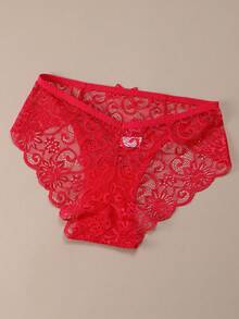 3pcs/Set Women's Low Waist Lace Sexy Thong Panties - Multicolor - View 7