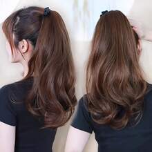 抽绳马尾假发，波浪卷发，合成纤维，耐热假发片，女士适用，瞬间增加发量 - 彩色 - 查看 4