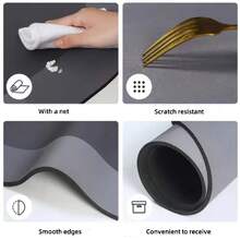 This Single-Piece Floral Pattern Kitchen Countertop Mat Is Made With A Quick-Drying Diatomite Protective Layer, Featuring Waterproof, Easy-To-Clean, And Heat-Insulating Properties. It Can Be Used As A Kitchen Countertop Draining Mat, Dining Table And Bar Counter Absorbent Pad, Non-Slip Tablecloth, Drying Mat, And Pet-Friendly Pad. Additionally, It Can Also Serve As A Dining Table Decoration, Tableware Mat, And Kitchen Home Decor. - Multicolor - View 12