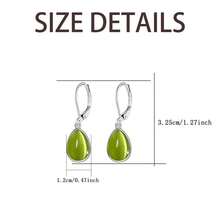 1 Par de Brincos Pendentes de Ágata Verde Sintética Simples em Gota d'Água de Prata Esterlina 925 para Mulheres - Prata - Visão 3