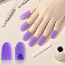 Gel Nail Polish Remover Finger Sleeves, Silicone Nail Art Remover Caps, Protect Hands And Feet Nails Nails Supplies Nail Stuff - Multicolor - View 1