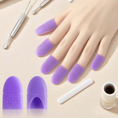 Gel Nail Polish Remover Finger Sleeves, Silicone Nail Art Remover Caps, Protect Hands And Feet Nails Nails Supplies Nail Stuff