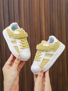 1 đôi giày thể thao da trẻ em unisex dễ thương, giày chạy bộ đế mềm chống trượt thoáng khí thời trang đa năng cho trẻ nhỏ/trẻ lớn, thích hợp cho mùa xuân, hè và thu. - Màu vàng - Xem 8