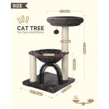 HOOPET Árbol para gatos torre para gatos de 27.8 pulgadas para gatos de interior árbol para gatos de varios niveles con postes rascadores cesta de felpa y percha para descanso de juego árbol de actividades para gatos con bola colgante para gatitos y gatos pequeños - como en la foto - Ver 5
