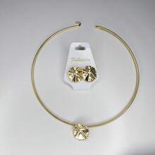 Gold Plated Choker And Earring Set - Gold - View 2