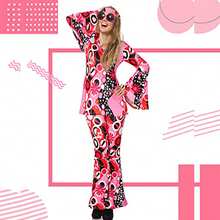 70s Retro Hippie Jewelry Set, Includes Necklace And Earrings, Vintage Style, Suitable For Girls And Women (Pattern Placement Random) (Glasses Not Included). Highly Personalized Sexy Style, Holiday Attire, Holiday Gift, Outdoor Wear, Party Outfit, Elegant Attire, Floral Pattern, Mature Women's Clothing, Halloween Party Costume. - Multicolor - View 10