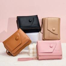 Wavhen Versatile Short Clutch Wallet, Classic Women's Lightweight Zipper Purse, Tri-Fold Card Coin Pouch - Multicolor - View 2