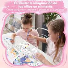 CYPN3 Piezas Acuarela para Niños Acuarela Mágico con Agua y Pigmentos Pintura en Acuarela con Pinceles y Tableros para Colorear Regalo Preescolar para Niños de 3 a 8 AñosFashion - 223233553 - Ver 7