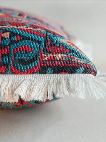 1 件波西米亚风红色几何徽章图案抱枕套，适用于客厅沙发、卧室、阳台、窗户、花园、户外、汽车、家居装饰、餐桌装饰、节日、派对等场合。 - 彩色 - 查看 7