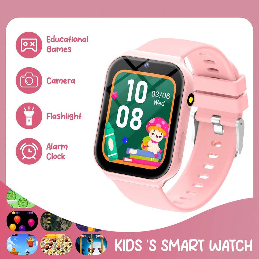 Đồng hồ thông minh trẻ em mới năm 2025, món quà phổ biến cho trẻ em, tích hợp 128 trò chơi thú vị, màn hình cảm ứng 1.83 inch, chip siêu tiết kiệm năng lượng, có các tính năng như đếm bước chân, camera, đèn pin, theo dõi giấc ngủ, báo thức, album ảnh, trò chơi, lịch, đếm ngược, máy tính, đồng hồ bấm giờ, đèn pin và nhiều hơn nữa. - Nhiều màu - Xem 1