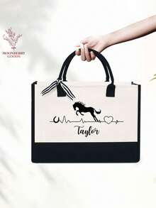 حقيبة تسوق مخصصة بنمط الحصان، حقيبة داخلية مخصصة، هدية لعشاق الخيول، هدية للفرسان، هدية لمالكي الخيول، هدية لنادي الفروسية، هدية زفاف - متعدد الألوان - مشاهدة 9