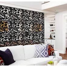 Lchen - Paneles divisores Colgantes de habitación 12 Paneles de visualización de PVC para decoración de la habitación del hogar Hotel y Bar negro01 - Negro01 - Ver 7