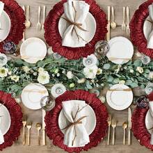 12/36pcs 13" Charger Plate, Floral Reef Charger For Dinning Plates, Table Setting And Wedding Party Table Decor. - 紅色 - 查看 6