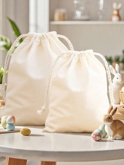 5pcs/1pc Drawstring Bags, DIY Drawstring Bags, Canvas Drawstring Bags, Small Flour Packaging Gift Bags, Halloween Candy Bags, Canvas/Cotton Drawstring Bags, Mesh Bags, Reusable Product Bags, Suitable For Girls, Female College Students, White-Collar Workers, Great For Work, Back To School, Middle School, High School, College, Vacation