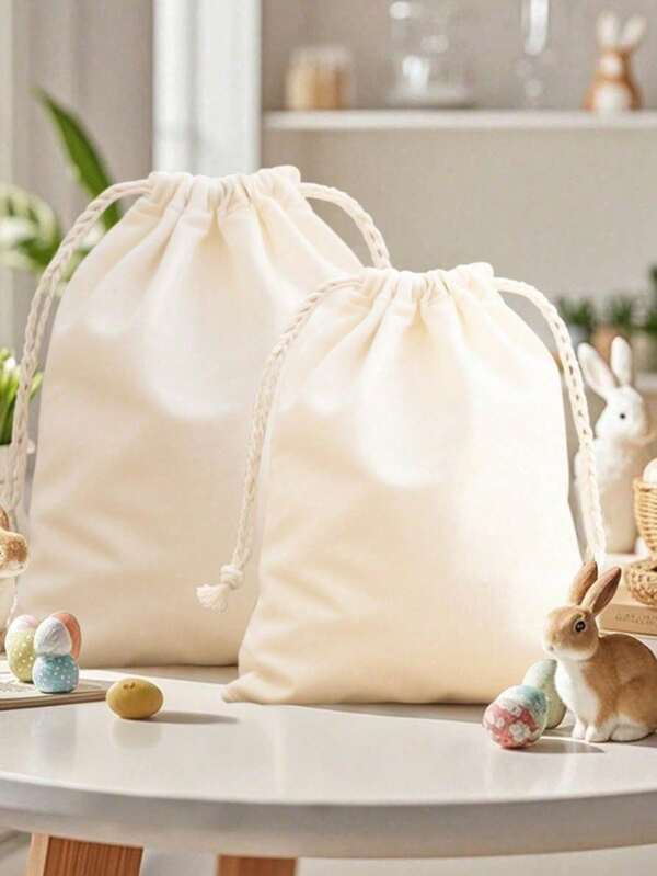 5pcs/1pc Drawstring Bags, DIY Drawstring Bags, Canvas Drawstring Bags, Small Flour Packaging Gift Bags, Halloween Candy Bags, Canvas/Cotton Drawstring Bags, Mesh Bags, Reusable Product Bags, Suitable For Girls, Female College Students, White-Collar Workers, Great For Work, Back To School, Middle School, High School, College, Vacation