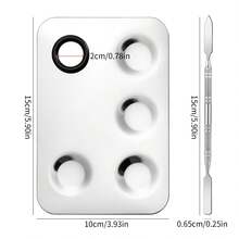 2pcs/Set Stainless Steel Makeup Palette Set With Mixing Spatula, Foundation, Concealer, Lipstick, Eyeshadow Mixing Tray, Easy To Clean Makeup Tools