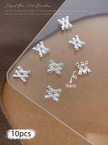 10/100/500pcs 3D Silver Bow Heart Nail Art Decorations, Korean Style Metal Bow, Star, Moon Nail Jewelry, Y2K Punk Nail Gems, DIY For Acrylic Nail Stickers, Phone Cases, Shoes, Clothes, Bags Nails Nail Supplies Nail Charms - Multicolor - View 52