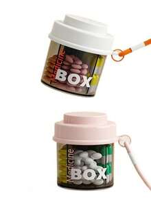 1pc Portable Pill Box, Travel Pill Case, Mini Medicine Box, Compact Medication Holder For Work, Suitable For Elderly