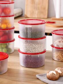 12件套透明食品储物盒，带密封盖（6个盒子+6个盖子） - 适用于存放水果、蔬菜、肉类、零食、坚果等 - 可微波炉加热，可重复使用塑料厨房收纳套装 | 防漏储物盒 - 彩色 - 查看 7