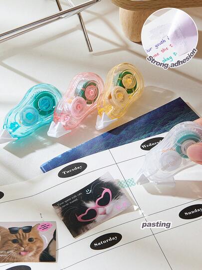 4 PCS Dot Glue Tape Roller - Removable Repositionable Adhesive For Scrapbooking, Photos, Wall Decor - No Residue Strong Hold Crafting Tape,For Crafts, Scrapbooking, Photos, School, Office Supplies, No Residue & Quick Dry