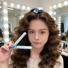 1 Set Blue Manual Bangs Volumizing Curling Iron, Multi-Functional Plastic Curling Wand With Double-Layer Hollow Design, Quick Styling, Damage-Free Hair Curling Tool - Multicolor - View 6