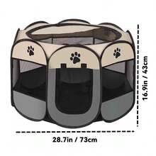 Plumín plegable para mascotas y gatos, corral portátil para perros pequeños, cachorros, gatitos, con funda de transporte gratuita y almohadilla impermeable, corral desplegable para - Rosa - Ver 7