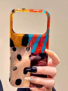 Luxury Leopard Print Patchwork Wavy Eagle Claw Tiger Stripe Phone Case, Compatible With IPhone 17 Pro Max, 17 Pro, 17 Air, 17, 12, 13, 14, 15, 16 Pro Max, 14 Plus, 15 Plus, 16 Plus, 11, 17, 16, 15, 14, 13, 12, Glossy Protective Cover - Splicing - View 1