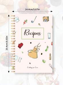 1pc Personalized Recipe Notebook - Handmade Spiral Notebook - Blank Recipe Book, For Organizing Your Home Recipes, Recipe Notebook Where You Can Write Down Your Own Recipes