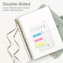 RETTACY Cuaderno de Papel Cuadriculado Graph Grid Paper 300 páginas tamaño grande A4 8.5'' x 11'' 5 cuadrados por pulgada tapa dura de cuero papel grueso de 100 GSM para escuela estudiantes - como en la foto - Ver 5