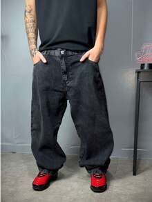 Dazzling Original Sportlife Baggy Black Marble-Washed Jeans - màu đen - Xem 1