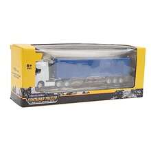 CYPNVbestlife Modelo de Camión Contenedor Contenedor de Remolque Tractor Largo Recorrido a Escala 1:50 Modelo Camión Contenedor Remolque de TractorFashion - Azul - Ver 7