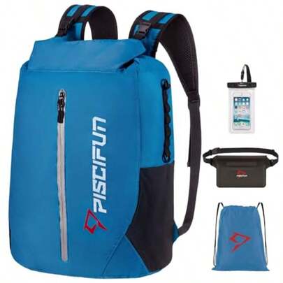 Piscifun - Bolsa seca impermeable flotante ligera impermeable con bolsa para la cintura y funda para teléfono para kayak camping playa canotaje y natación para hombres y mujeres