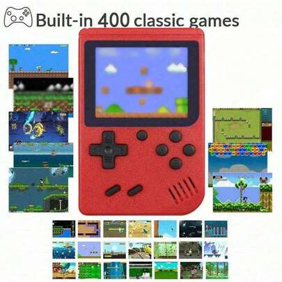 Mini handhållen Macaron-spelkonsol, 400-i-1 retro-videospelmaskin, 8-bitars 2,4-tums LCD-färgskärm