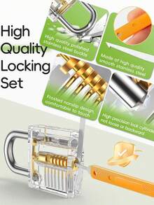 Locksmith Supplies - Transparent Lock Practice Strap Instruction Manual - Tools - 30-Piece Lock Practice Set - Orange - View 3