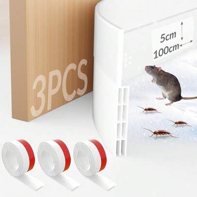 3 PCS Guardapolvo para Puerta Autoadhesivo 3 Capas - 5 x 100 cm Tira de Sellado de Silicona,Sellador Inferior contra Polvo, Insectos y Ruido |   Kit Burletes con Aislamiento Acústico : Herramientas y Mejoras del Hogar